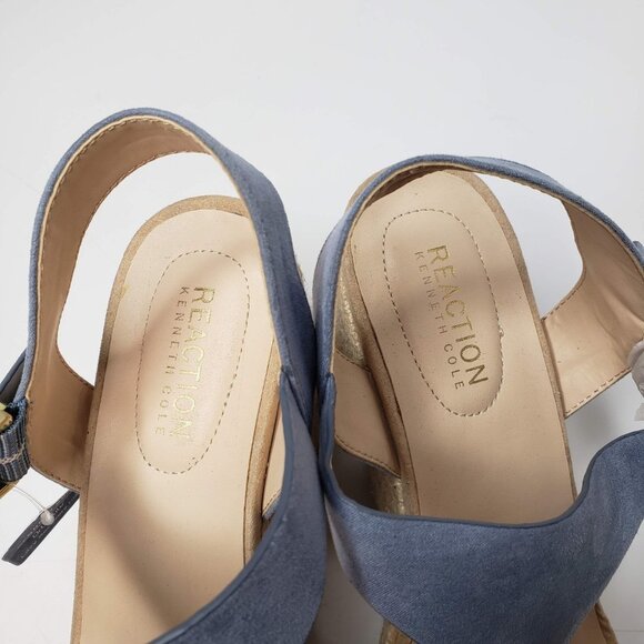 NWT Kenneth Cole Women’s Ortholite T-Strap Wedge Sandals Light Blue Size 10 - Picture 8 of 9